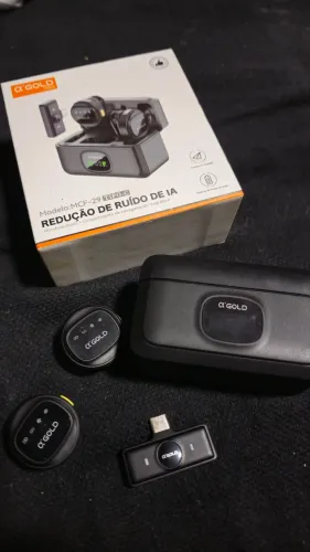 Kit Microfone Sem Fio K&K / A'Gold MCF-29 (Tipo-C)