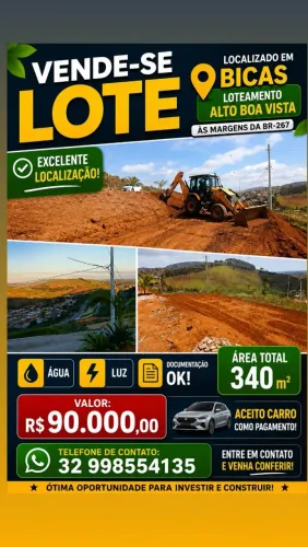 Terreno localizado a margem da BR 267 em Bicas