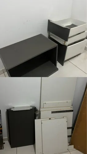 Suporte de microondas, gavetas, e portas em mdf