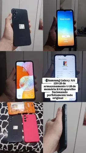 Samsung Galaxy A14 128 GB de armazenamento 4 GB de memória RAM aparelho todo original ?