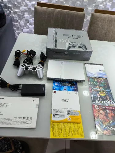 PS2 slim prata completo serial não bate
