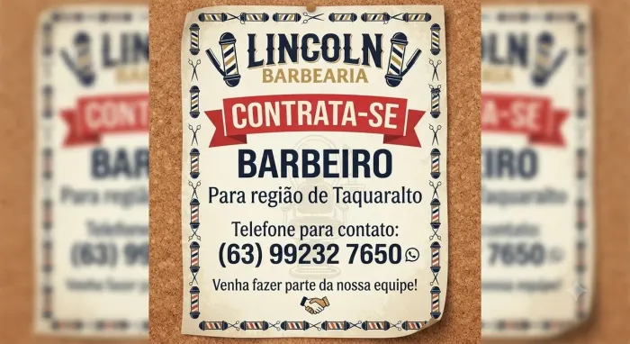 Contratação de barbeiro Taquaralto 