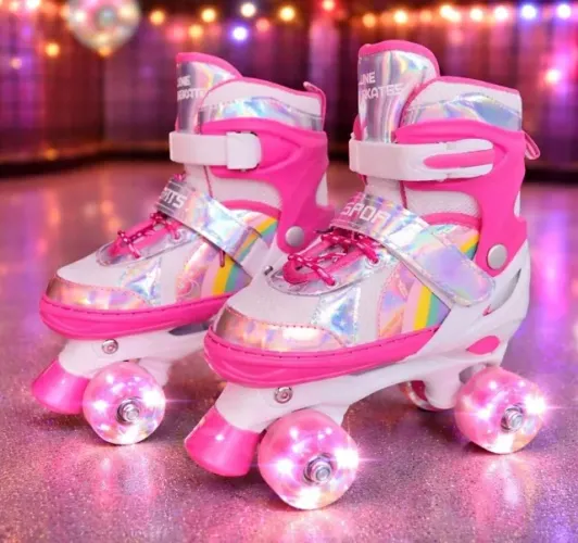 PATINS INFANTIL QUAD LINE COM LED NAS RODAS