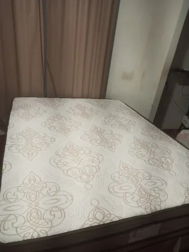 Cama Box Queen Colchão Ortopédico + Caixa 158x198x71 Espuma Dupla Face D33 Dourado - Bege