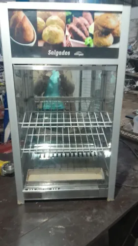 Estufa para salgados, a vapor, em inox, funcionando perfeitamente