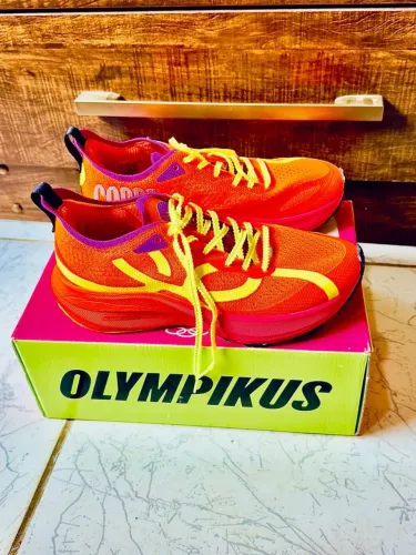 Olympikus corre 4 na cor laranja é rosa tamanho 37