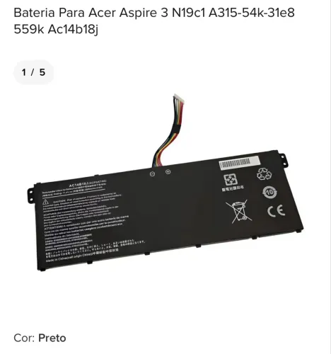 Bateria do notebook Acer