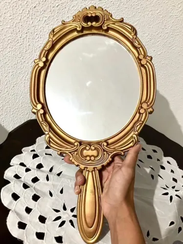 ESPELHO DE MÃO RETRÔ PROVENÇAL.DECORAÇÃO DE PAREDE VINTAGE .