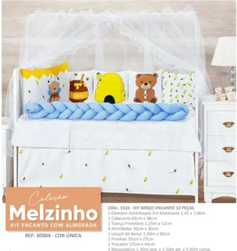 Kit para berço americano com 12 itens (novo)