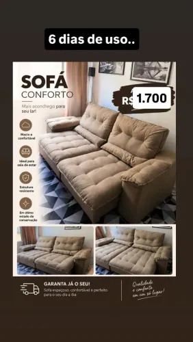Sofá 3 lugares 2.15 largura 5 dias de comprado.