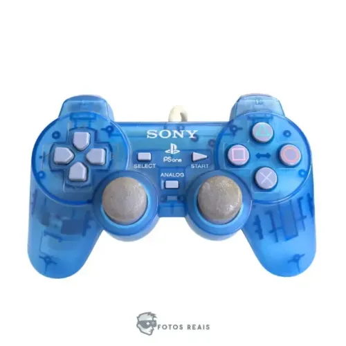 CONTROLE DUALSHOCK AZUL TRANSLUCIDO SEMINOVO - PS1
