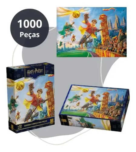 Quebra-Cabeça HARRY POTTER QUADRIBOL 1000 Peças - Grow