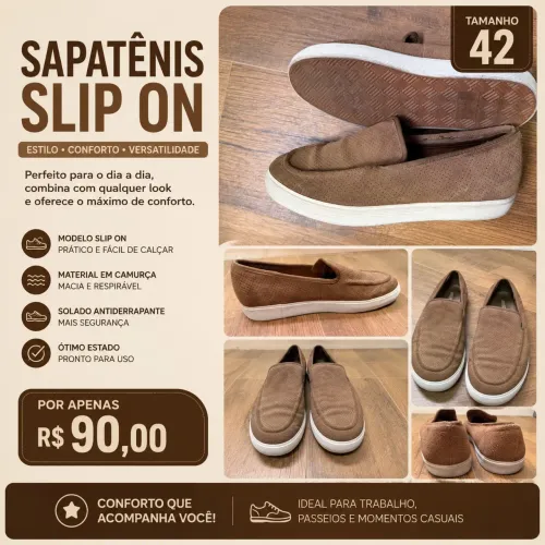 Sapatênis Masculino Camurça Marrom