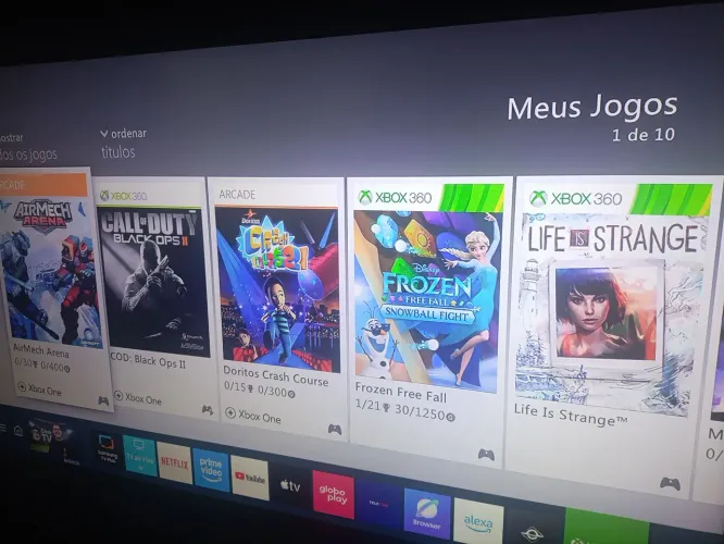 Xbox 360 novinho com 10 jogos originais na memoriae quase 20 para baixar