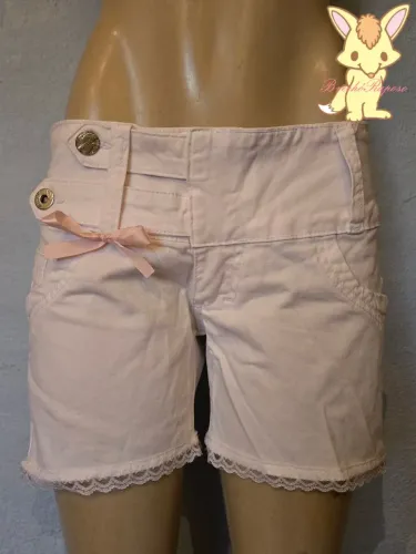 Shorts branco com lacinho coquette/y2k