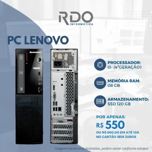 Computador Lenovo I3 | Ideal para Atendimento