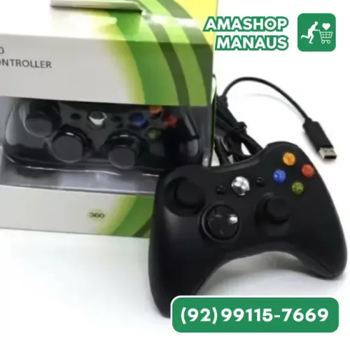 Controle Xbox Com Fio Manete Joystick Cabo Longo