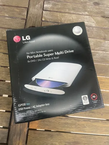 Leitor e gravador de Cd/Dvd GP08 Lite LG - usado