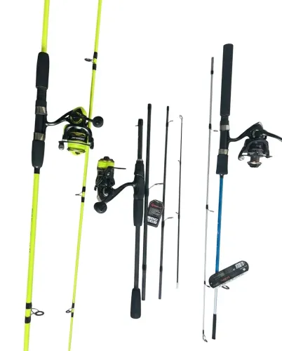 Kit de pesca vara, molinete e linha
