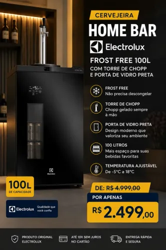 Cervejeira Electrolux Home Bar com Torre de Chopp