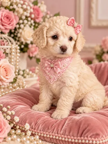 Filhotes de poodle fêmea nariz chocolate e olhos verdes 