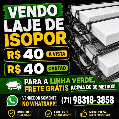Laje de Isopor Pra Linha Verde 