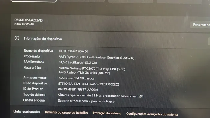 Notebook gamer Acer Nitro 5