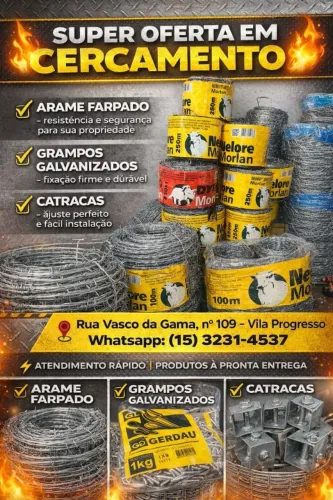 Arame Farpado, grampos e catracas