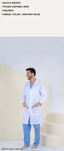 Jaleco para área da saúde