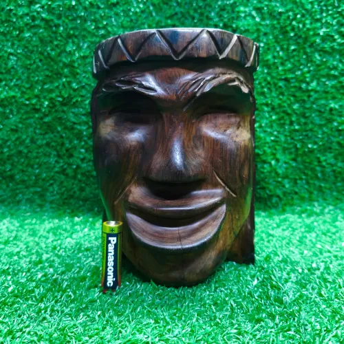 escultura de Madeira cabeça de indico cinzeiro