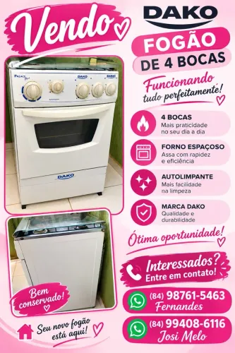 Vendo fogão de 4 bocas 