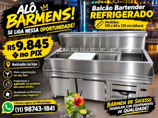 Balcão Barmen refrigerado