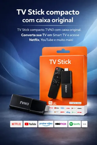 TV Stick Compacto TVR3 4K - Novo com Caixa Original