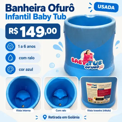 Banheira Ofurô Infantil Baby Tub Azul 1 a 6 Anos