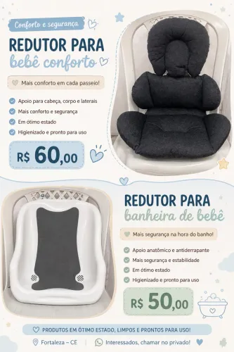Kit Redutor Bebê Conforto + Redutor de Banheira Infantil