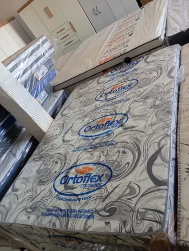 Cama box casal espuma dupla em oferta