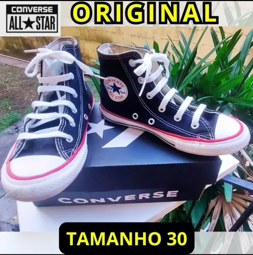 Tênis Infantil Converse All Star Original Cano Alto Preto Tam. 30