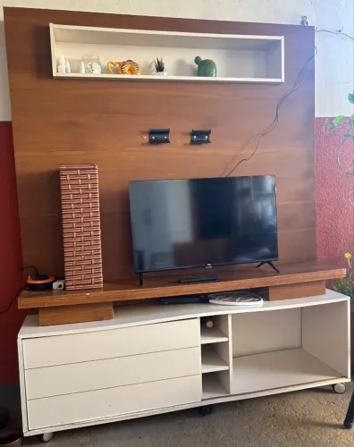 Rack com Painel para TV com Rodinhas