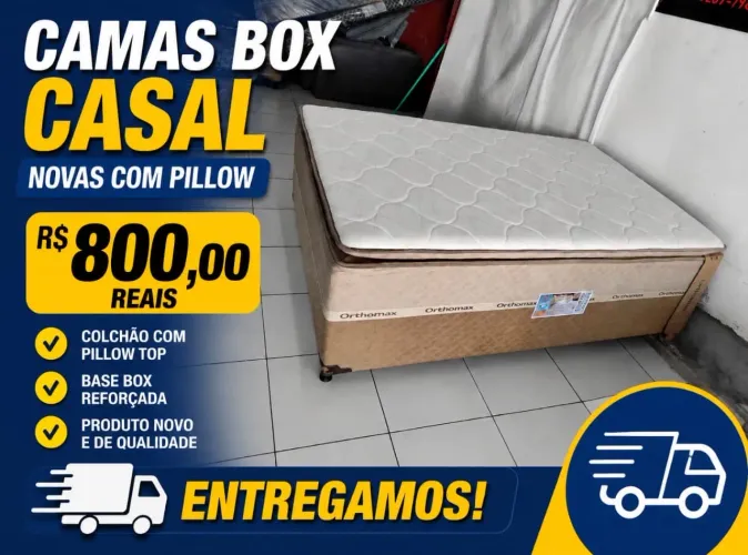 CAMAS BOX CASAL COM PILLOW NOVAS