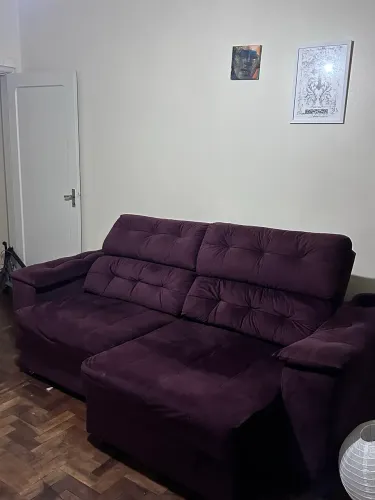 Sofá camurça roxo, reclinável