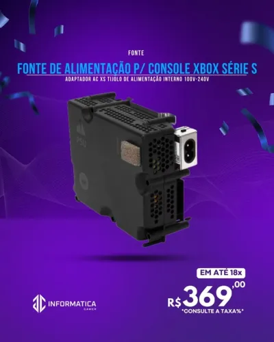 FONTE DE ALIMENTAÇÃO P/ CONSOLE XBOX SÉRIES S 