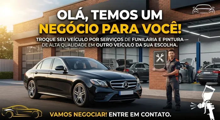 Troco serviço por veículo antigo, batido