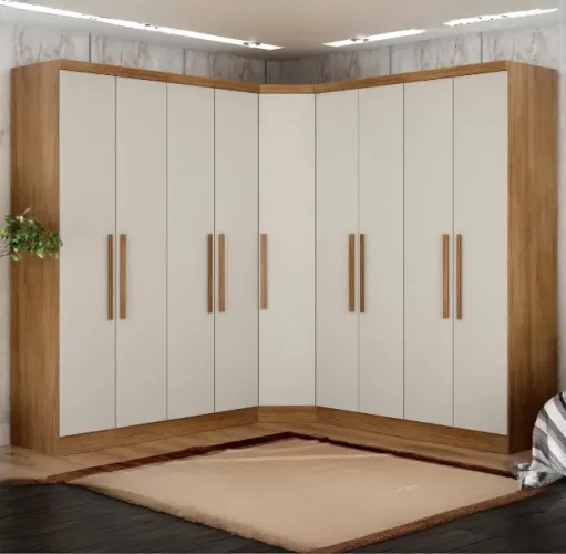 Guarda-Roupa Modulado de Canto Elegance 9 Portas e 6 Gavetas 100% MDF