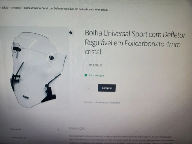 Bolha universal Short com defletor