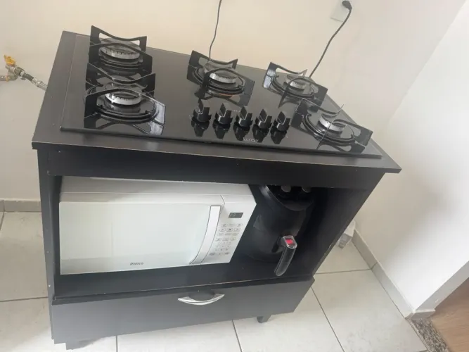 Fogão cooktop 5 bocas + base 