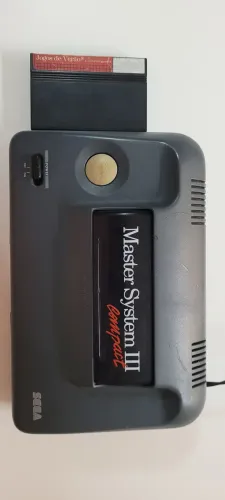 Master System 3 Compact Raro Com Hang On na Memória - Tectoy + Cartucho Jogos de Verão