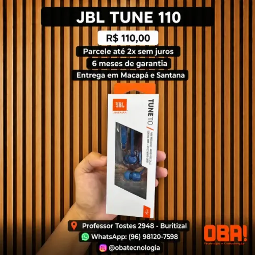 Fone de Ouvido JBL TUNE 110