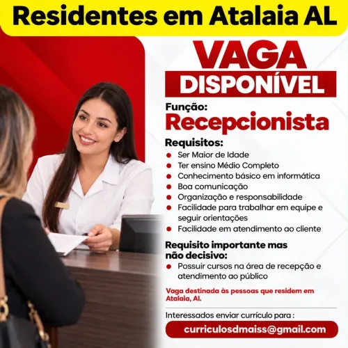 Vaga em ATALAIA e REGIÕES