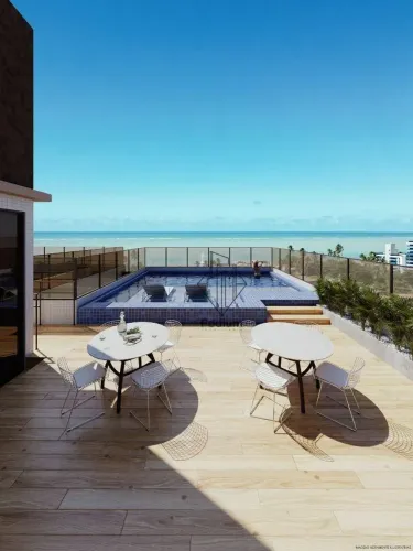 Apartamentos com varanda / sacada gourmet á 230m da praia Formosa / Cabedelo - AP2562