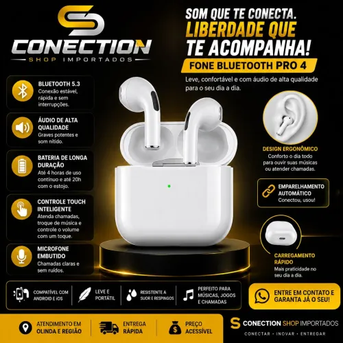 Fone de Ouvido Bluetooth iPhone/Android
